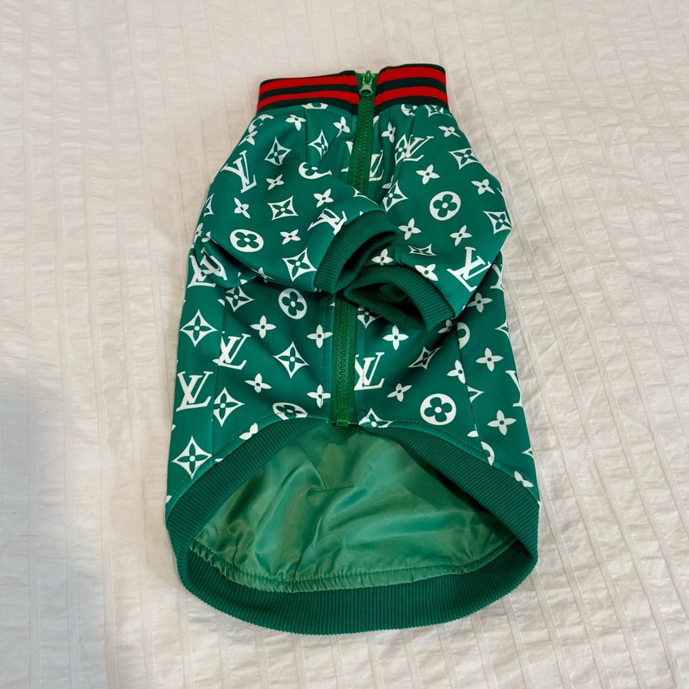 Green Patterned Dog Jacket